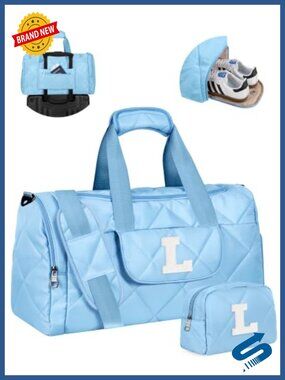 Monogram Travel Duffel Bag Nylon Weekender Carry On Shoe Compartment